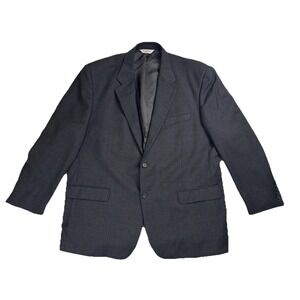 Pronto Uomo Black Blazer Men's 48R Made in Italy Two Button Sport Coat